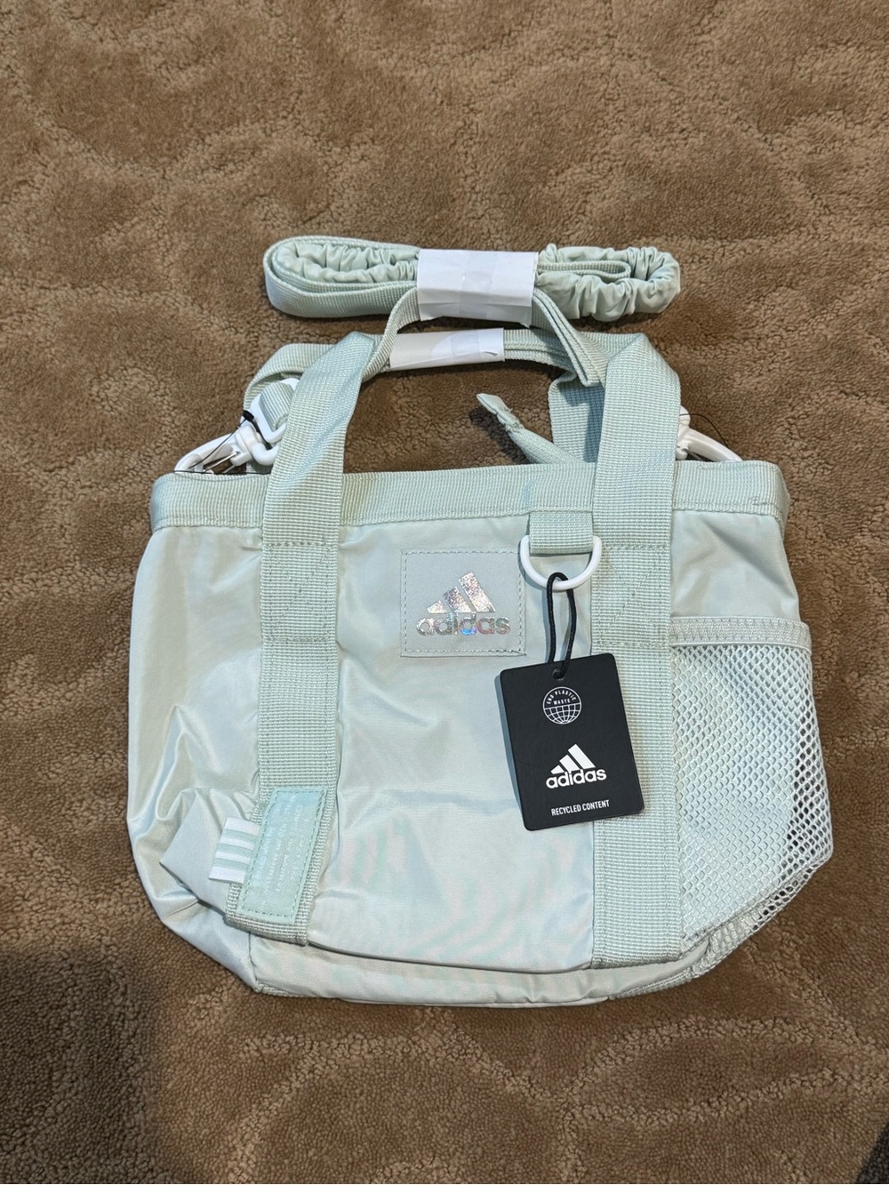 NWT adidas Women's Mint Green Tote with Mesh Pocket
